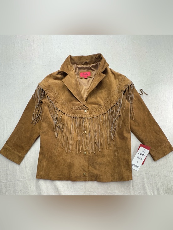 Excelled Collection Jackets & Blazers - Excelled Collection NWT Suede Leather Fringe Western Jacket Large BOHO Ranch (e)